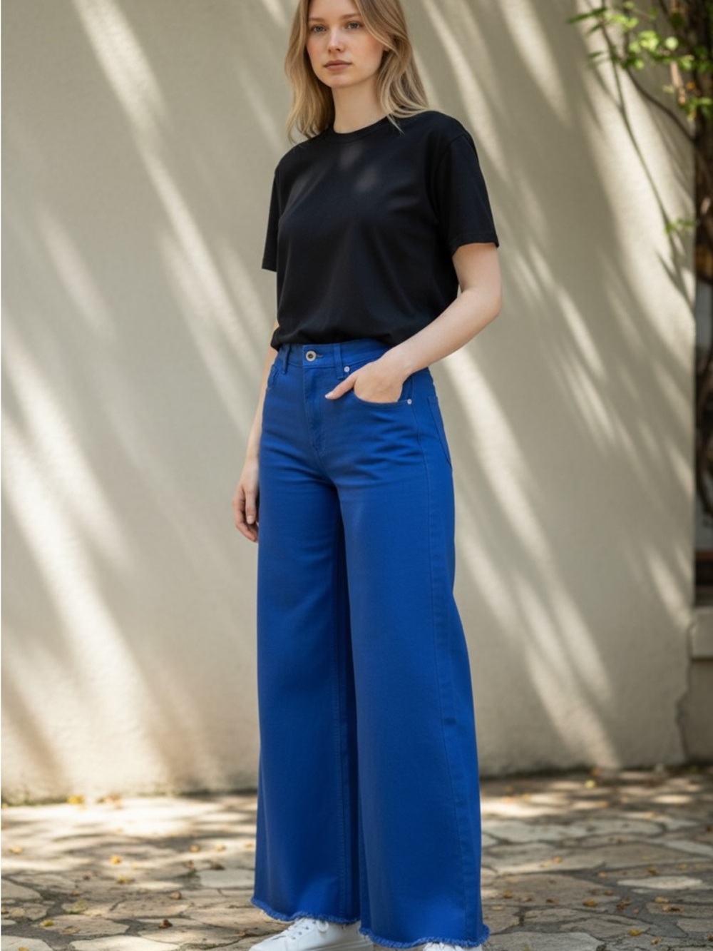 pistola Penny crop in cobalt